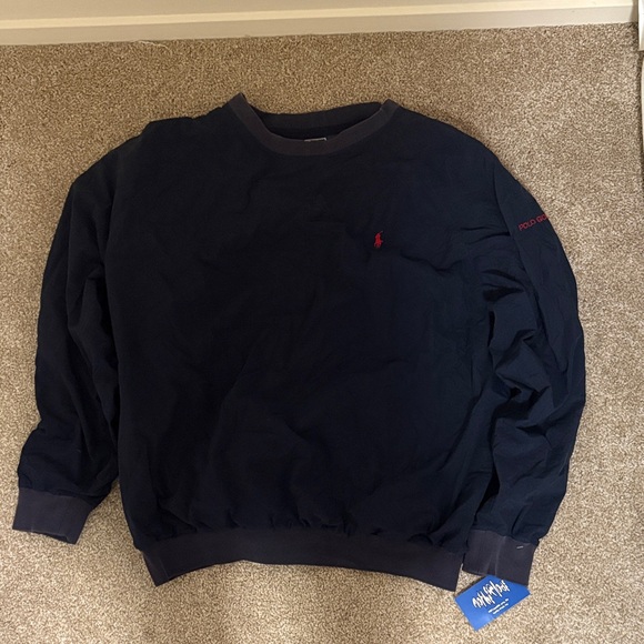 Polo by Ralph Lauren Men's Dark Blue Vintage Windbreaker Sweater - Picture 1 of 1